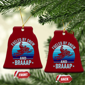 Funny Snowmobile Ceramic Ornament Fueled By Snow And Braaap Winter Sports TS11 Print Your Wear