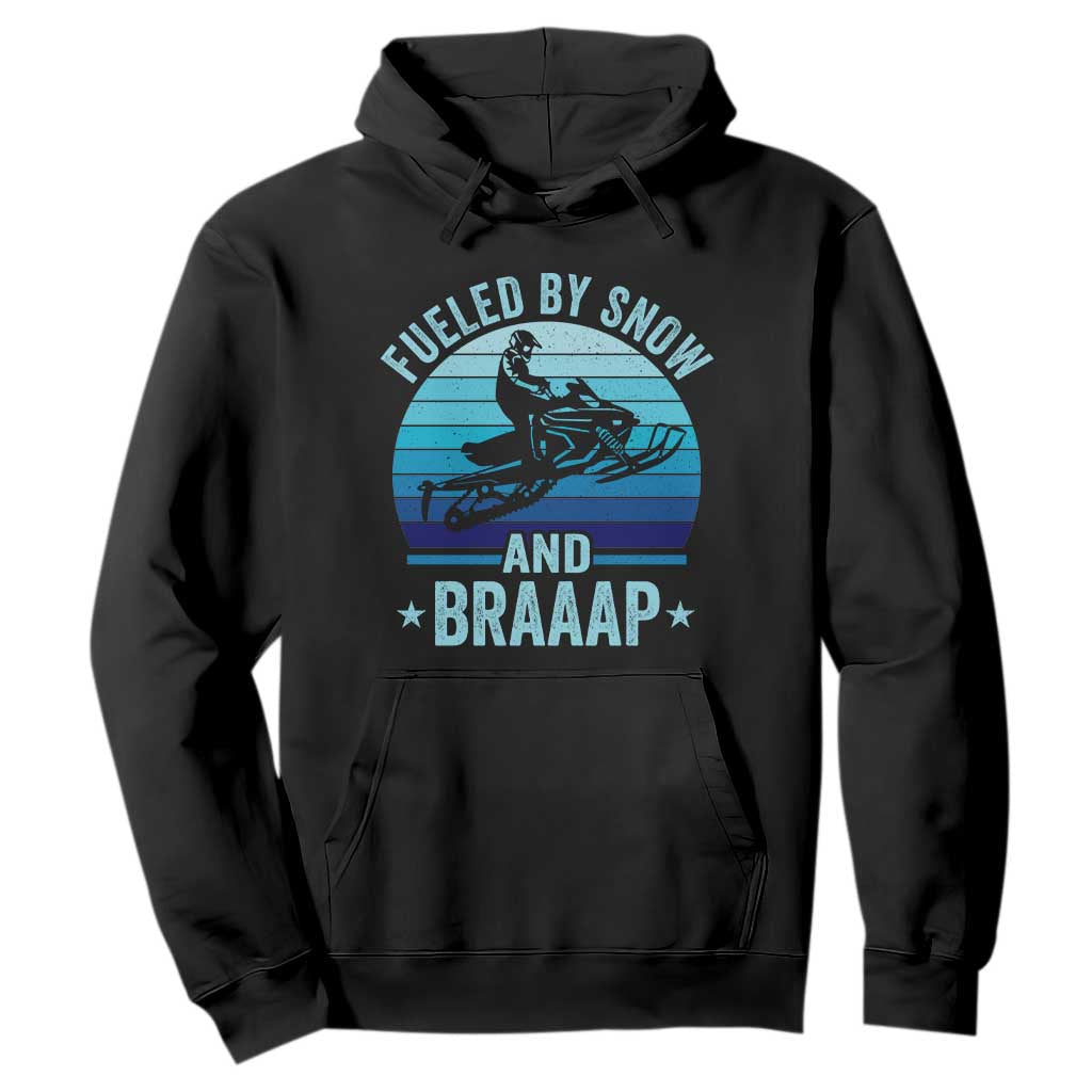Funny Snowmobile Hoodie Fueled By Snow And Braaap Winter Sports TS11 Black Print Your Wear