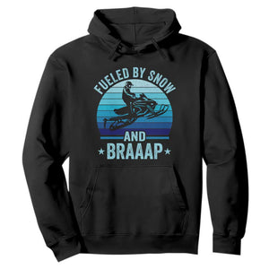 Funny Snowmobile Hoodie Fueled By Snow And Braaap Winter Sports TS11 Black Print Your Wear