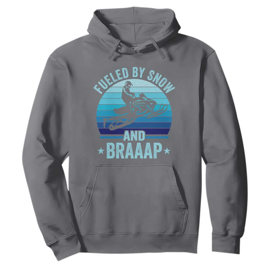 Funny Snowmobile Hoodie Fueled By Snow And Braaap Winter Sports TS11 Charcoal Print Your Wear