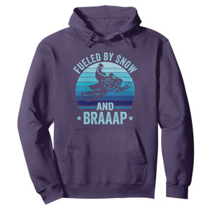 Funny Snowmobile Hoodie Fueled By Snow And Braaap Winter Sports TS11 Purple Print Your Wear