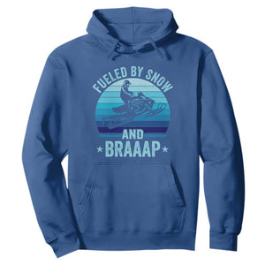 Funny Snowmobile Hoodie Fueled By Snow And Braaap Winter Sports TS11 Royal Blue Print Your Wear