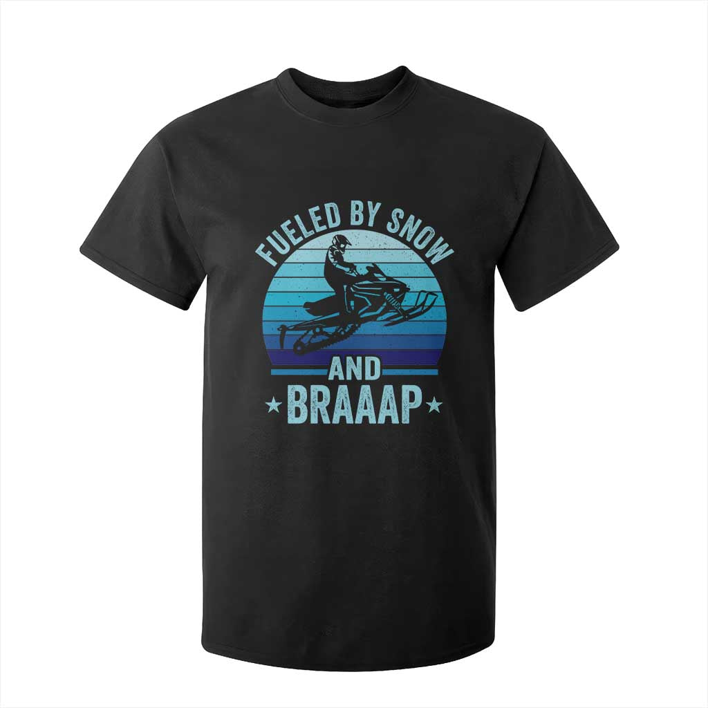 Funny Snowmobile T Shirt For Kid Fueled By Snow And Braaap Winter Sports TS11 Black Print Your Wear