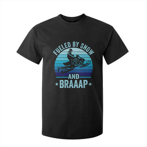 Funny Snowmobile T Shirt For Kid Fueled By Snow And Braaap Winter Sports TS11 Black Print Your Wear