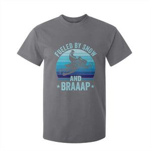 Funny Snowmobile T Shirt For Kid Fueled By Snow And Braaap Winter Sports TS11 Charcoal Print Your Wear