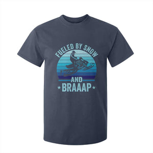 Funny Snowmobile T Shirt For Kid Fueled By Snow And Braaap Winter Sports TS11 Navy Print Your Wear