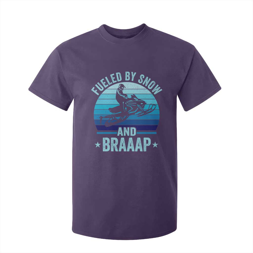 Funny Snowmobile T Shirt For Kid Fueled By Snow And Braaap Winter Sports TS11 Purple Print Your Wear