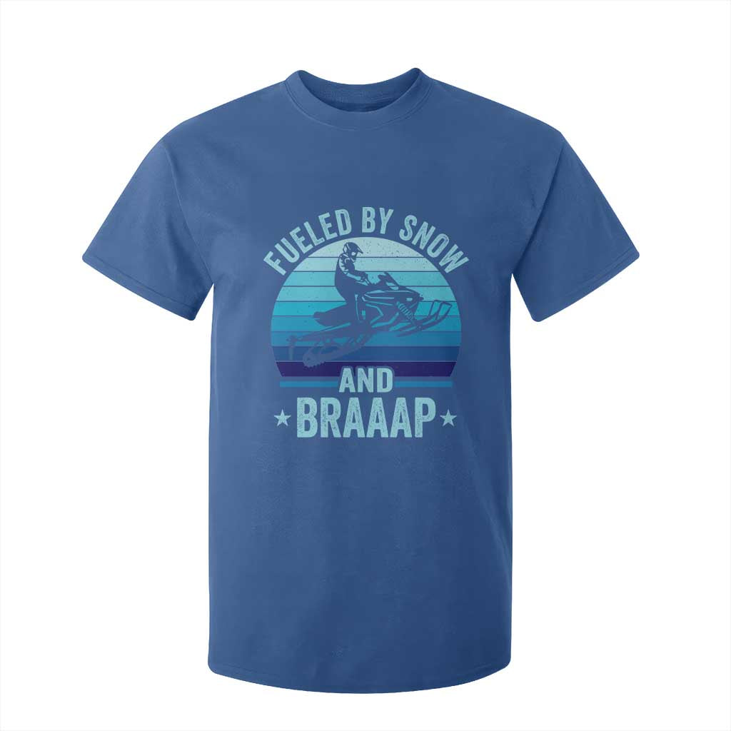 Funny Snowmobile T Shirt For Kid Fueled By Snow And Braaap Winter Sports TS11 Royal Blue Print Your Wear