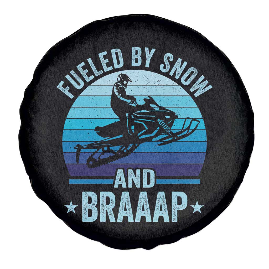 Funny Snowmobile Spare Tire Cover Fueled By Snow And Braaap Winter Sports TS11 Print Your Wear