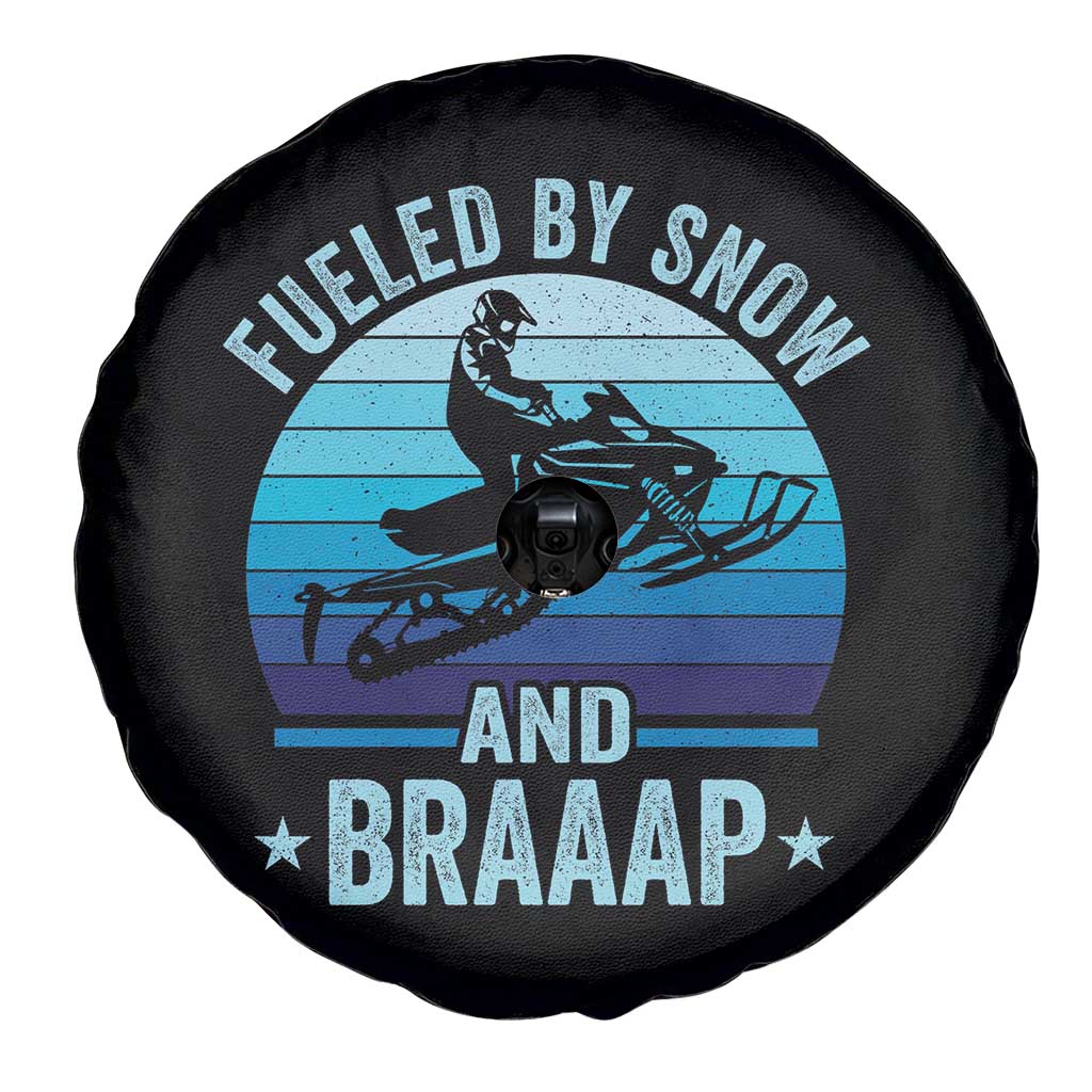Funny Snowmobile Spare Tire Cover Fueled By Snow And Braaap Winter Sports TS11 Print Your Wear