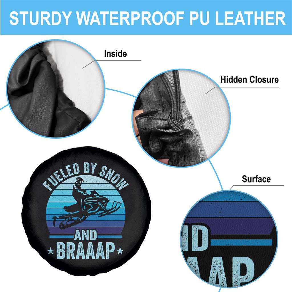 Funny Snowmobile Spare Tire Cover Fueled By Snow And Braaap Winter Sports TS11 Print Your Wear