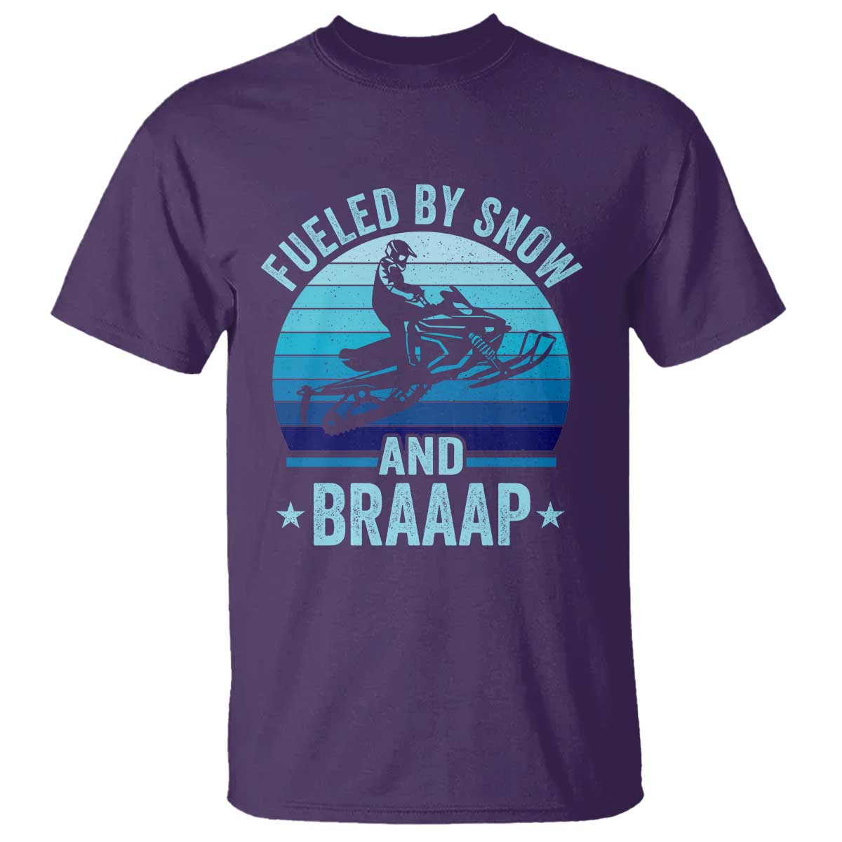 Funny Snowmobile T Shirt Fueled By Snow And Braaap Winter Sports TS11 Purple Print Your Wear
