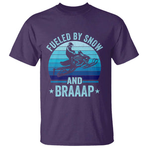 Funny Snowmobile T Shirt Fueled By Snow And Braaap Winter Sports TS11 Purple Print Your Wear