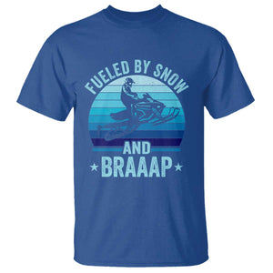 Funny Snowmobile T Shirt Fueled By Snow And Braaap Winter Sports TS11 Royal Blue Print Your Wear