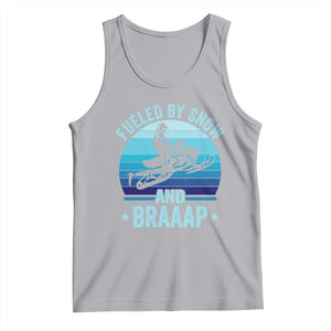Funny Snowmobile Tank Top Fueled By Snow And Braaap Winter Sports TS11 Athletic Heather Print Your Wear