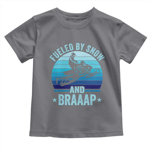 Funny Snowmobile Toddler T Shirt Fueled By Snow And Braaap Winter Sports TS11 Charcoal Print Your Wear