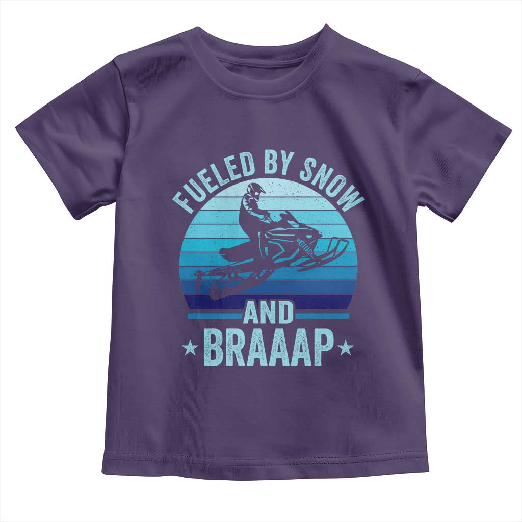 Funny Snowmobile Toddler T Shirt Fueled By Snow And Braaap Winter Sports TS11 Purple Print Your Wear