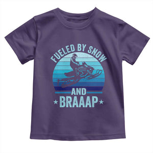 Funny Snowmobile Toddler T Shirt Fueled By Snow And Braaap Winter Sports TS11 Purple Print Your Wear