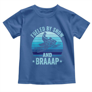 Funny Snowmobile Toddler T Shirt Fueled By Snow And Braaap Winter Sports TS11 Royal Blue Print Your Wear