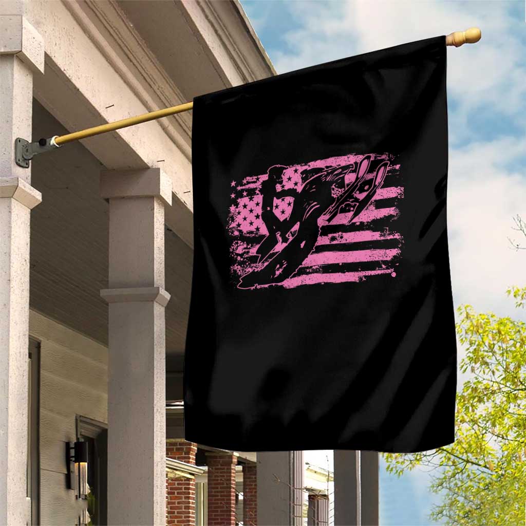Snowmobile Snowcross Girls Pink American Flag Garden Flag TS11 Print Your Wear