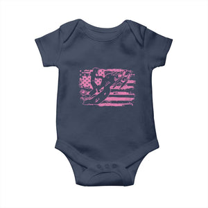 Snowmobile Snowcross Girls Pink American Flag Baby Onesie TS11 Navy Print Your Wear