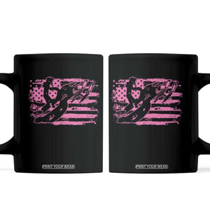 Snowmobile Snowcross Girls Pink American Flag Coffee Mug TS11 Black Print Your Wear