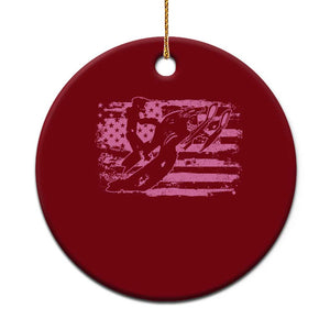 Snowmobile Snowcross Girls Pink American Flag Ceramic Ornament TS11 1pc Red Print Your Wear