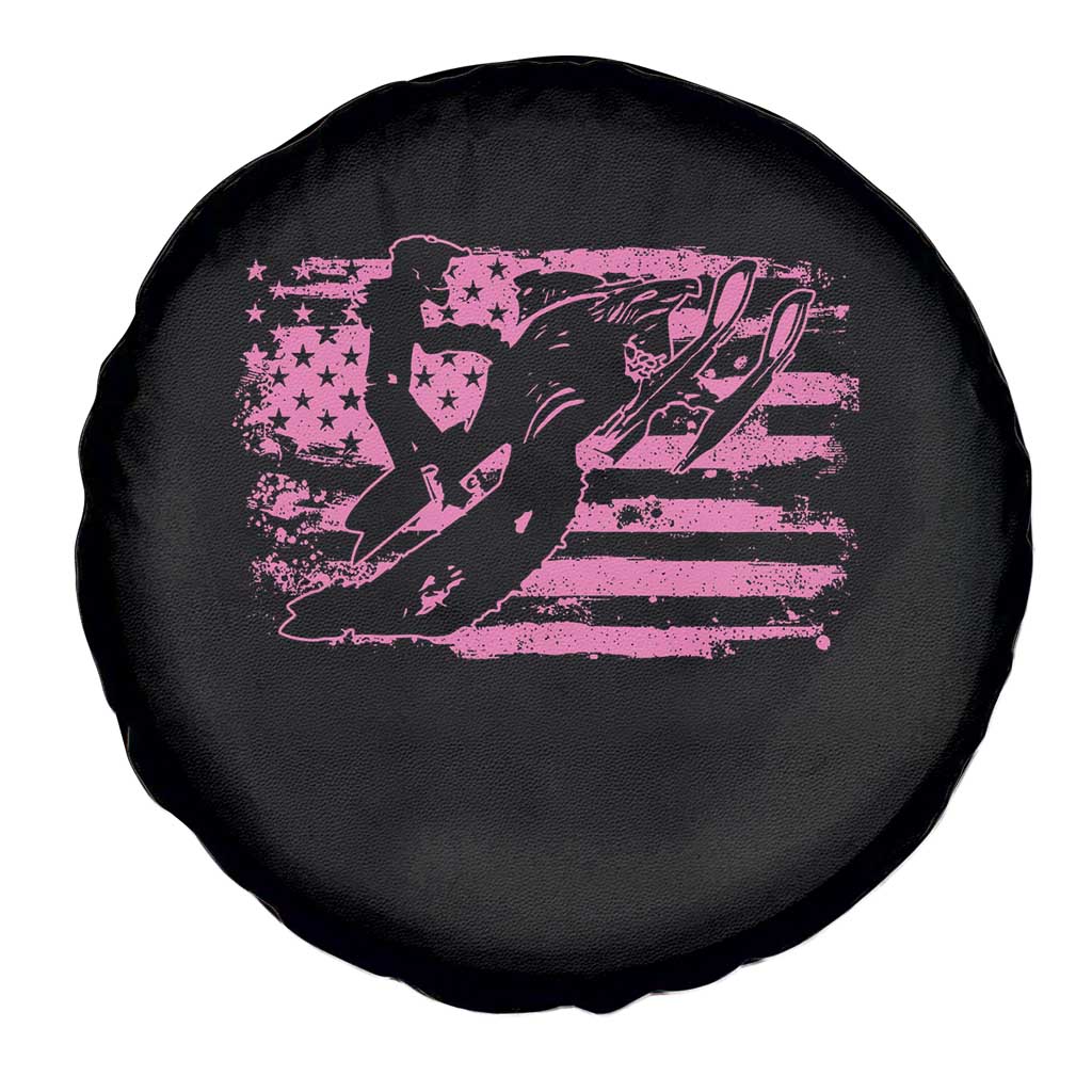 Snowmobile Snowcross Girls Pink American Flag Spare Tire Cover TS11 Print Your Wear