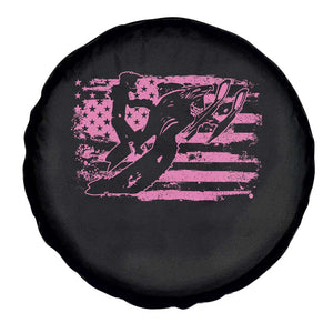 Snowmobile Snowcross Girls Pink American Flag Spare Tire Cover TS11 Print Your Wear