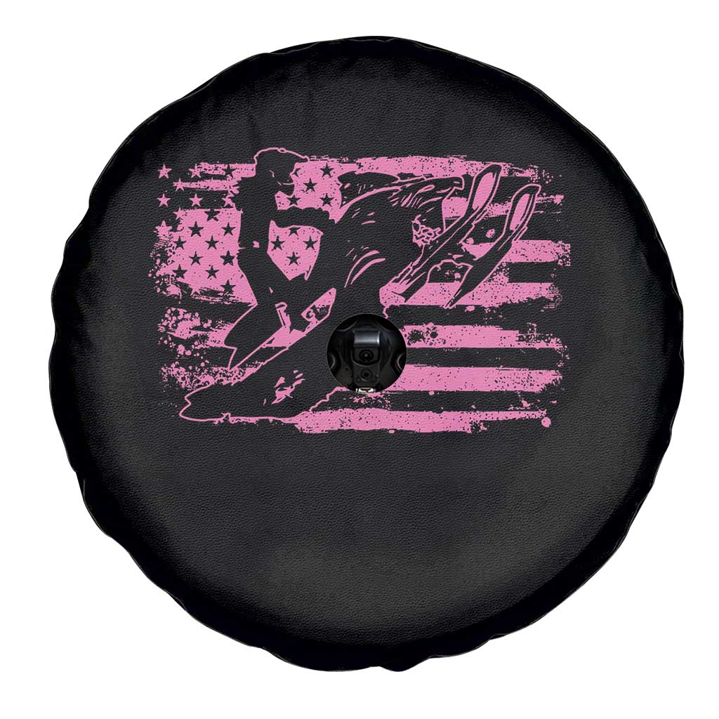 Snowmobile Snowcross Girls Pink American Flag Spare Tire Cover TS11 Print Your Wear