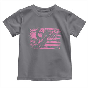 Snowmobile Snowcross Girls Pink American Flag Toddler T Shirt TS11 Charcoal Print Your Wear