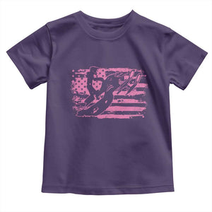 Snowmobile Snowcross Girls Pink American Flag Toddler T Shirt TS11 Purple Print Your Wear