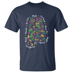 Funny Mardi Gras Alabama Map Coquette Bow T Shirt Moon Pie Carnival Joe Cain Beads TS11 Navy Print Your Wear