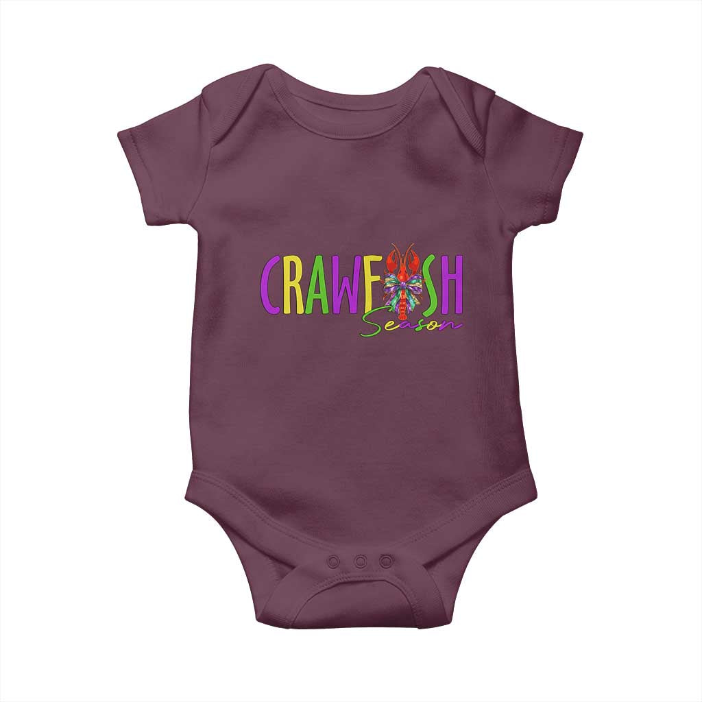 Funny Mardi Gras Cajun Crawfish Season Baby Onesie TS11 Maroon Print Your Wear