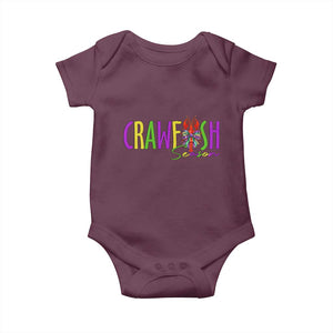 Funny Mardi Gras Cajun Crawfish Season Baby Onesie TS11 Maroon Print Your Wear