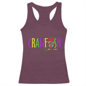 Funny Mardi Gras Cajun Crawfish Season Racerback Tank Top TS11 Maroon Print Your Wear