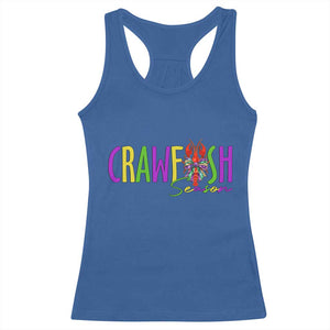 Funny Mardi Gras Cajun Crawfish Season Racerback Tank Top TS11 Royal Blue Print Your Wear