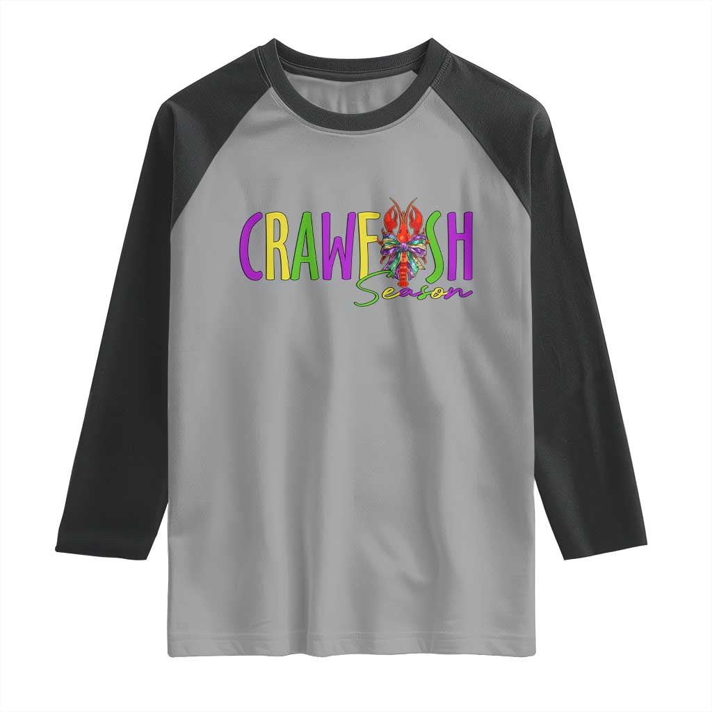 Funny Mardi Gras Cajun Crawfish Season Raglan Shirt TS11 Sport Gray Black Print Your Wear