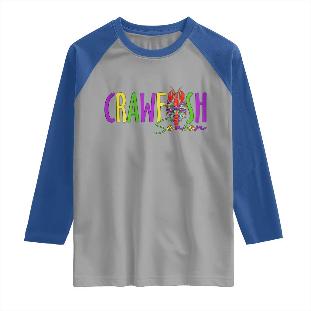 Funny Mardi Gras Cajun Crawfish Season Raglan Shirt TS11 Sport Gray Royal Print Your Wear