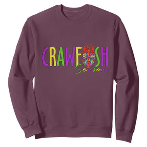 Funny Mardi Gras Cajun Crawfish Season Sweatshirt TS11 Maroon Print Your Wear