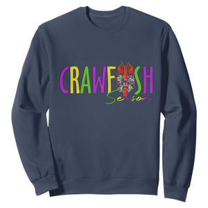 Funny Mardi Gras Cajun Crawfish Season Sweatshirt TS11 Navy Print Your Wear