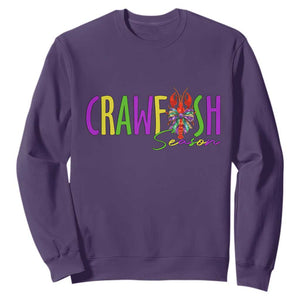Funny Mardi Gras Cajun Crawfish Season Sweatshirt TS11 Purple Print Your Wear