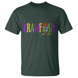 Funny Mardi Gras Cajun Crawfish Season T Shirt TS11 Dark Forest Green Print Your Wear