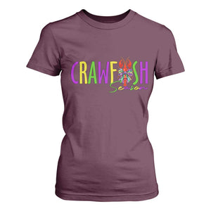 Funny Mardi Gras Cajun Crawfish Season T Shirt For Women TS11 Maroon Print Your Wear