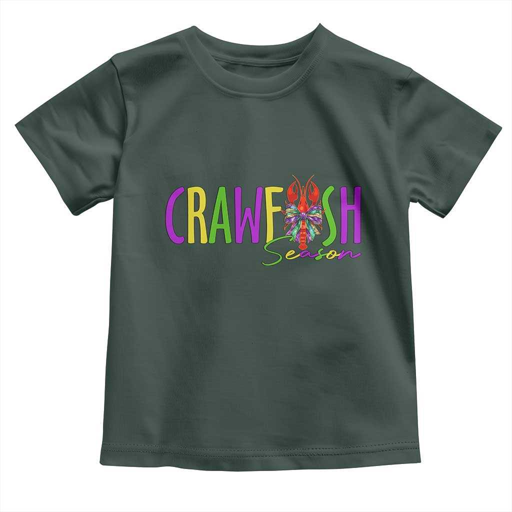 Funny Mardi Gras Cajun Crawfish Season Toddler T Shirt TS11 Dark Forest Green Print Your Wear