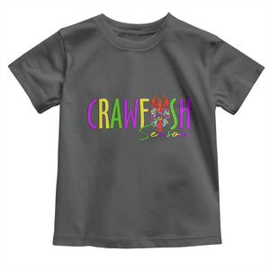 Funny Mardi Gras Cajun Crawfish Season Toddler T Shirt TS11 Dark Heather Print Your Wear