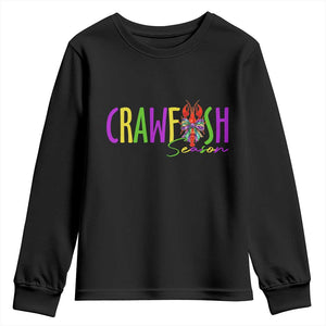 Funny Mardi Gras Cajun Crawfish Season Youth Sweatshirt TS11 Black Print Your Wear