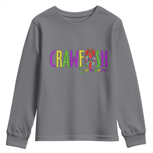 Funny Mardi Gras Cajun Crawfish Season Youth Sweatshirt TS11 Charcoal Print Your Wear