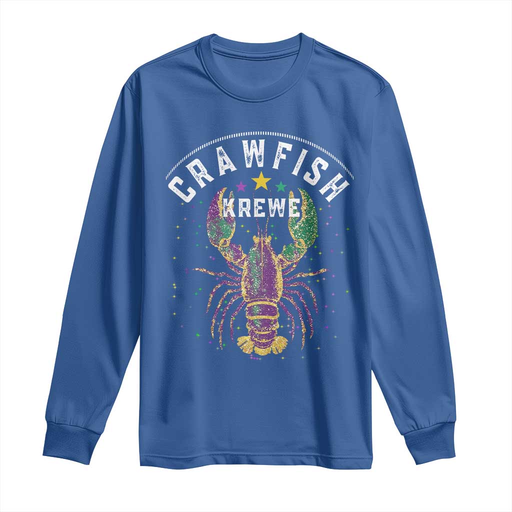 Funny Cajun Crawfish Boil Mardi Gras Long Sleeve Shirt Crawfish Krewe TS11 Royal Blue Print Your Wear