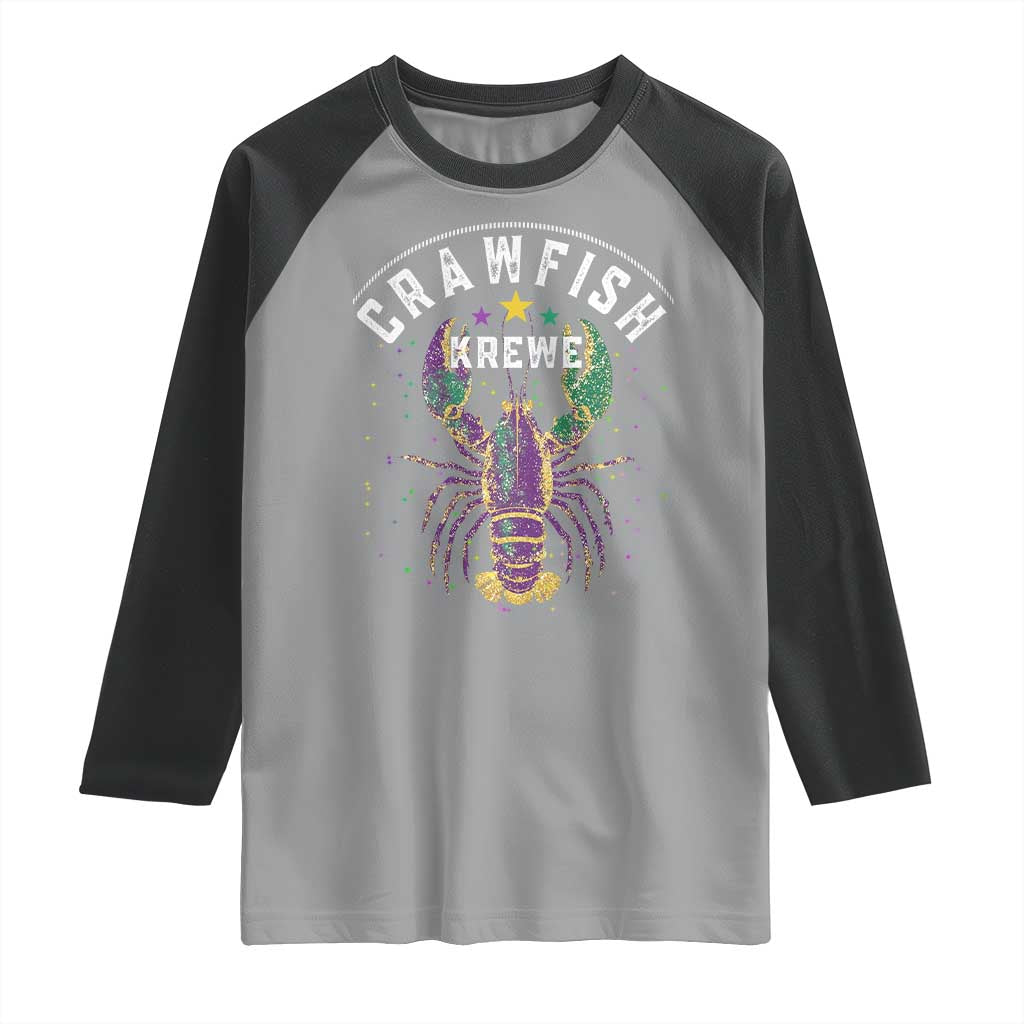 Funny Cajun Crawfish Boil Mardi Gras Raglan Shirt Crawfish Krewe TS11 Sport Gray Black Print Your Wear